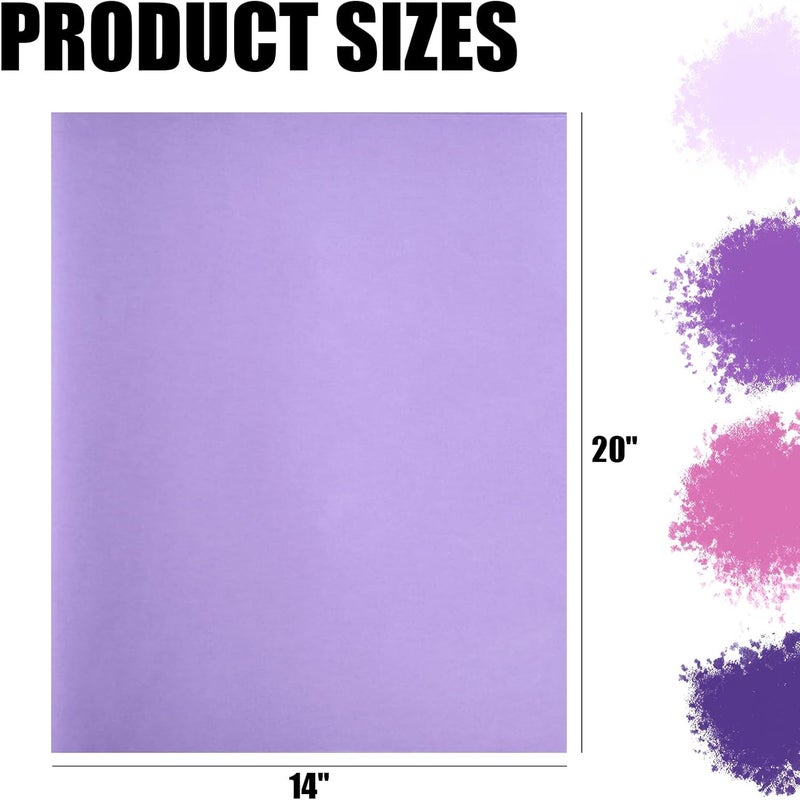 Koogel 112 Sheets Tissue Paper, 20x14 Inch Purple Gift Wrapping Tissue Paper Bulk for DIY Crafts Gift Bags Art Project - Image 2